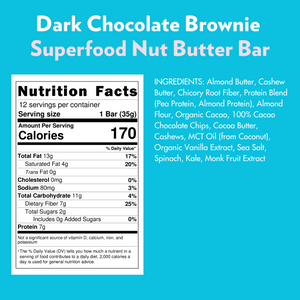 Dark Chocolate Brownie RECHARGE (12 Count) 🍫 by B.T.R. Bar