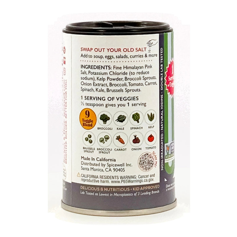 New Salt Mini Shaker, ingredients panel
