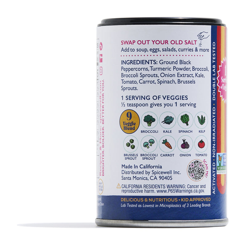 New Pepper Mini Shaker, ingredients panel