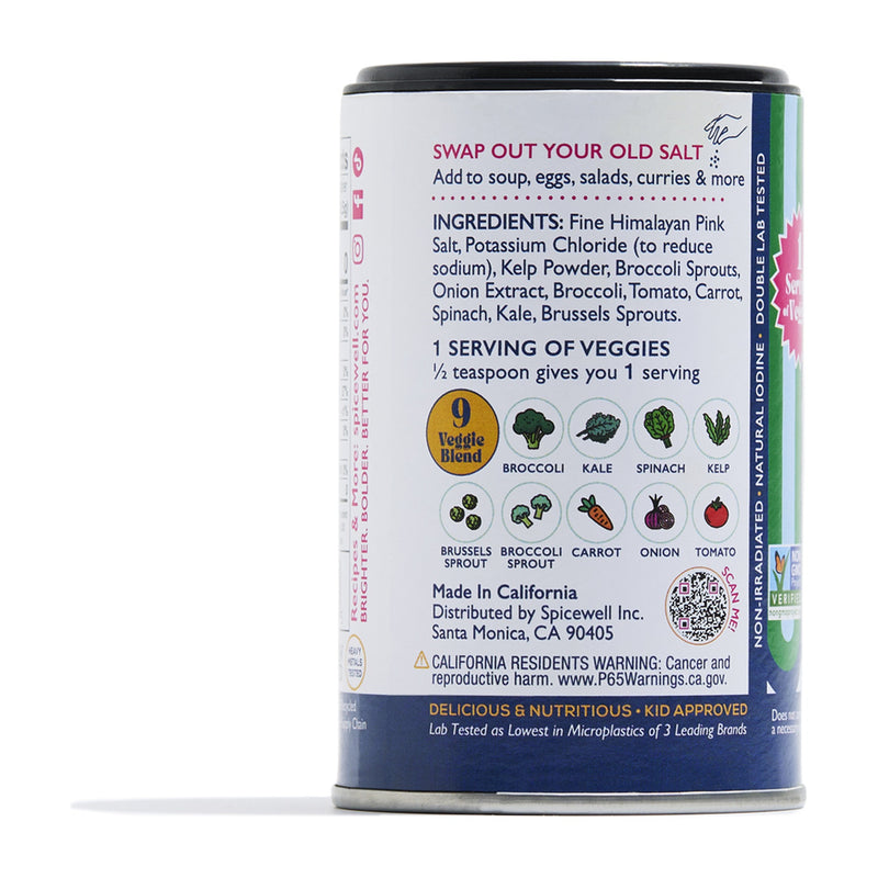 New Salt Mini Shaker, ingredients panel