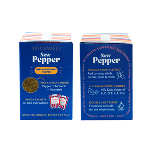 Spicewell - Product - New Pepper 30 Individual Sachets Box - Side - Inflammation Helper
