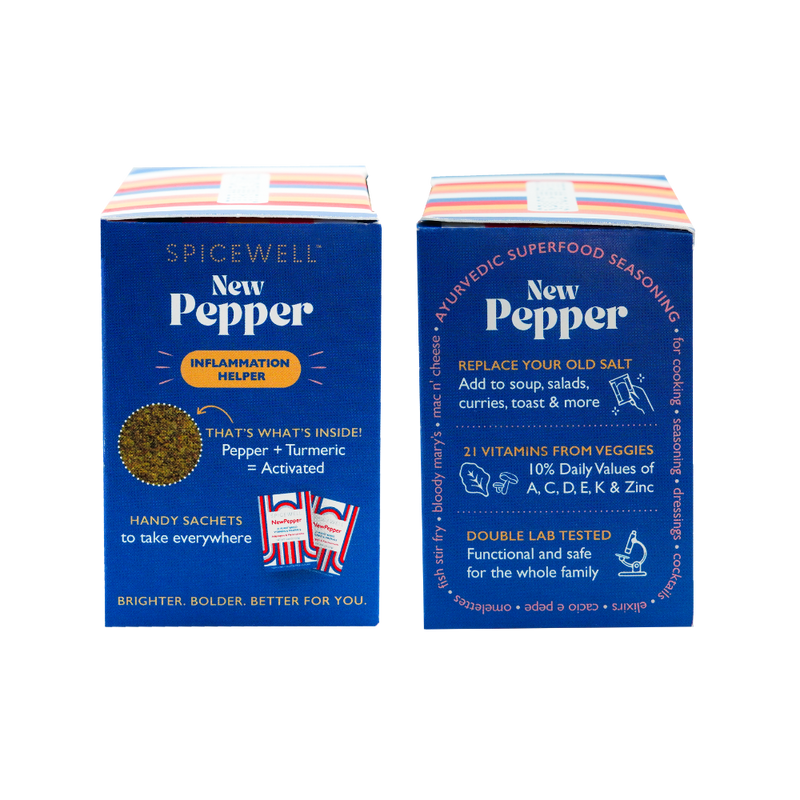 Spicewell - Product - New Pepper 30 On-The-Go Individual Servings With Sachets Box - Side - Inflammation Helper