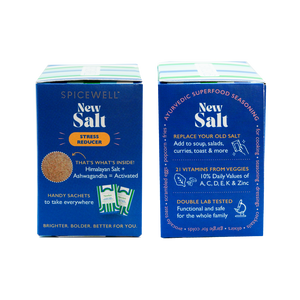 Spicewell - Product - New Salt - 30 On-The-Go Individual Servings With Sachets Box - Side - Stress Reducer