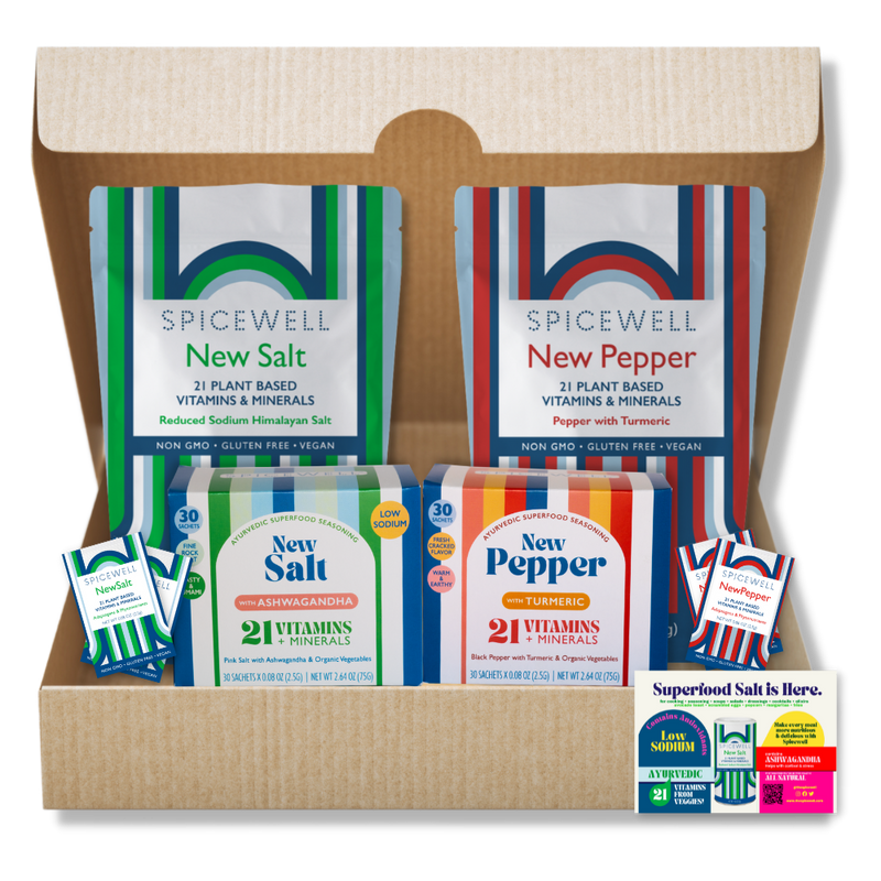 Spicewell - Product - Discovery Kit - New Salt And New Pepper Pouch 30 On-The-Go Individual Serving Sachets With Postcard